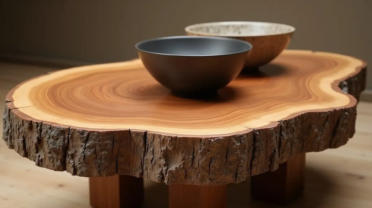 couchtisch aus einer baumscheibe mit nat rlicher baumkante
