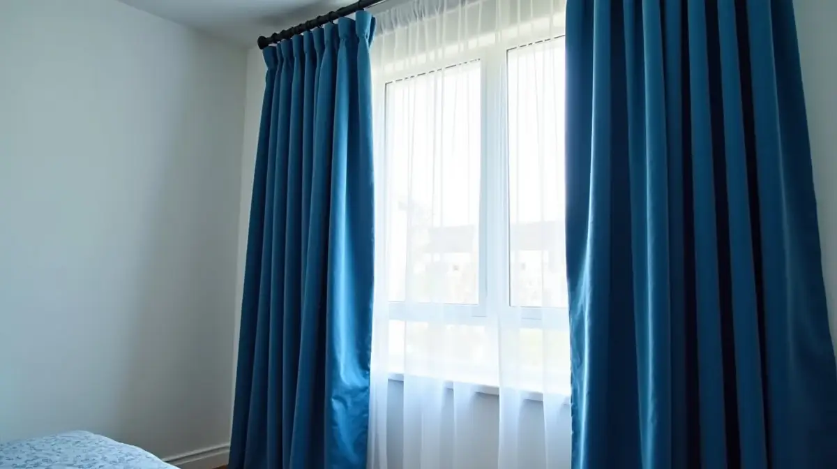 moderne gardinen idee mit bodenlangen samtvorh ngen in dunkelblau und leichten stores