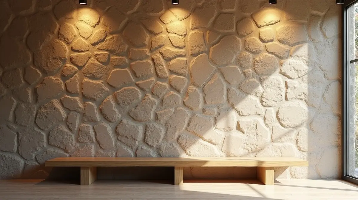 wandgestaltung mit natursteinverblender und atmosph rischer beleuchtung